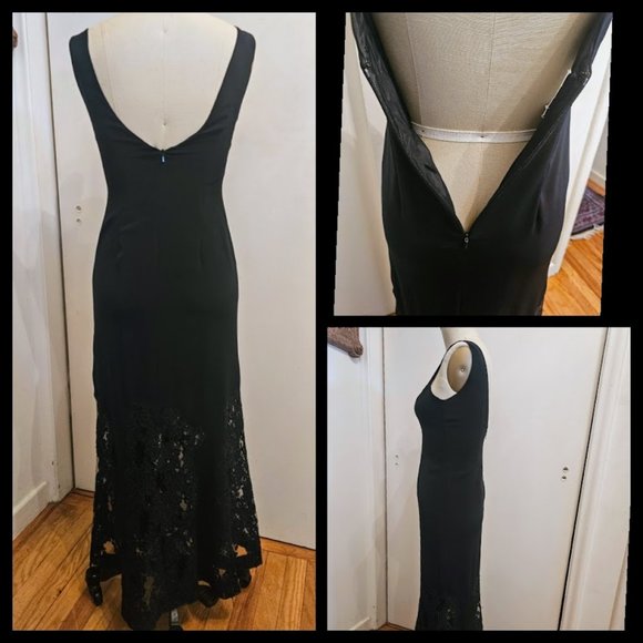 B’Zar Black Maxi Sleeveless Gown | Stunning 20.5” Bottom Lace | Size: 8 - Picture 2 of 16